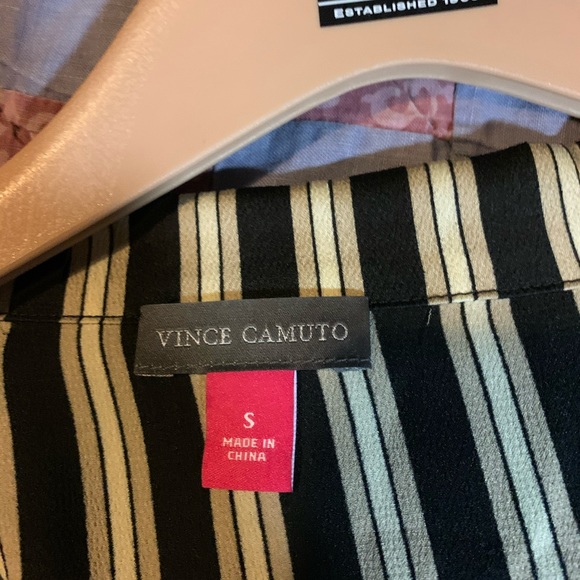 Vince Camuto Blouse Tie-front striped - Picture 3 of 5